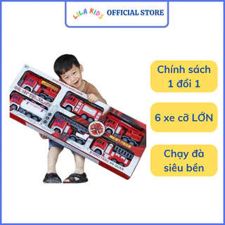 Bộ đồ chơi xe ô tô cứu hoả cỡ LỚN - Bộ 6 xe chữa cháy CHẠY ĐÀ - Xe đồ chơi cho bé