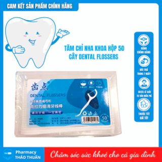 Tăm Chỉ Nha Khoa Dental Flossers Làm Sạch Răng Và Mảng Bám Hộp 50 Cây