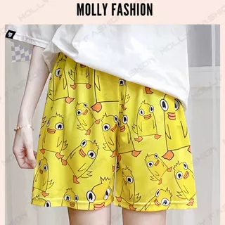 Quần Short hoạt hình Unisex GÀ VÀNG ❤️ Quần đùi nam nữ mặc nhà Freesize 38-65kg Molly Fashion