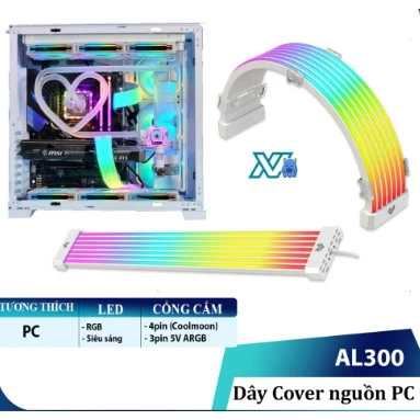 <FULL VAT> Dây Cover led AOSOR AL300 hoặc AL200 che nguồn - Trang trí cho cổng 24p Mainboard hoặc VGA