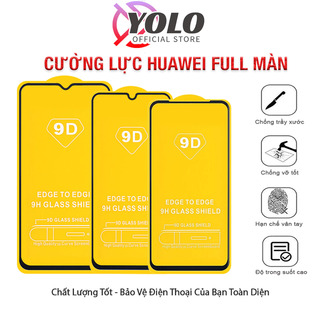 Cường lực huawei nova 3 3i nova 3e 2i 4e nova 5 5T p30 lite y9 prime 2019 y7 pro nova 7i full màn tổng hợp Kính-[9D]