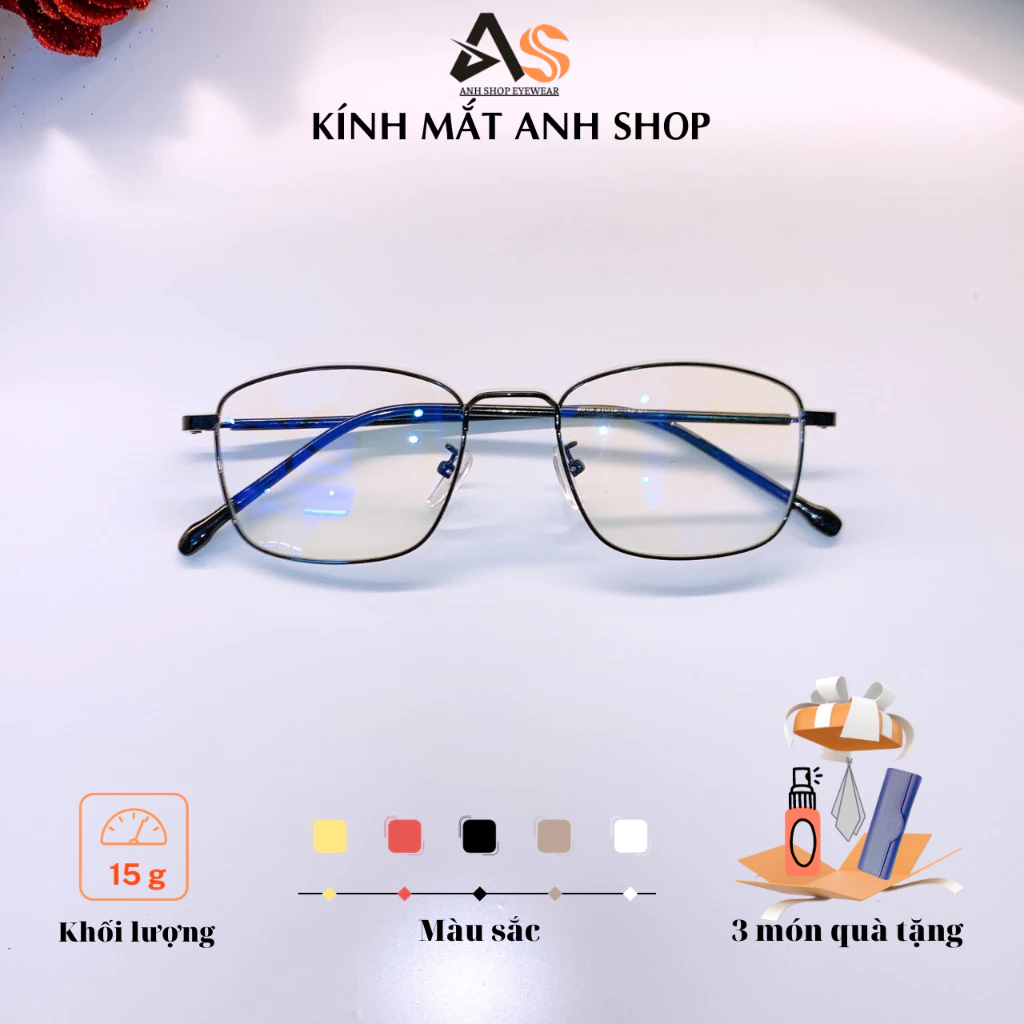 Kính vuông dành cho mặt nhỏ và vừa thời trang nam nữ chất liệu kim loại đeo là xinh 8818A