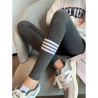 Quần tất legging dài Jengiang 4 sọc ngang trắng len tăm siêu co giãn Hàng loại 1 cao cấp dày dặn