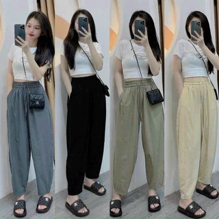 Quần Baggy Gió Ống Rộng Cạp Chun Có Dây Rút Mẫu Mới Siêu Hot Siêu Xinh D232