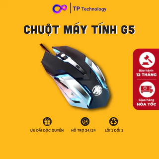 Chuột Máy Tính Gaming Slient G5, Chuột Gaming LED Tự động đổi màu,6 nút,3200 DPI   - TP Tech