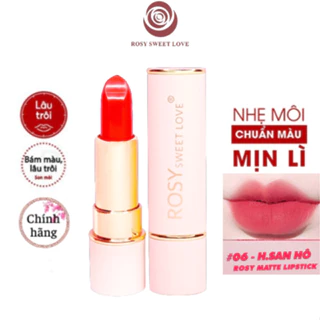 Son Lì Rosy Sweet Love Màu Hồng San Hô Dạng Thỏi Chính Hãng