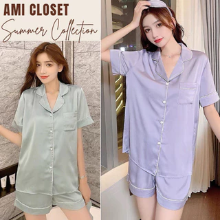 Đồ bộ nữ mặc tại nhà - bộ pijama nữ cộc tay chất lụa ngọc trai cao cấp mát mẻ, mềm mại