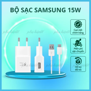 Sạc Samsung 15w Sạc Nhanh Cho S8, S9, S10, Note 8, Note 9, J5, J7 A50 cổng Type C và Micro kèm dây sạc Samsung PHANH