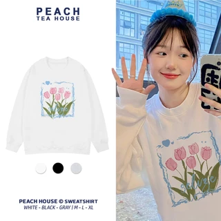 Áo Sweater Nam Nữ Form Rộng Nỉ Bông Cotton Unisex, Áo Khoác Hoodie Oversize Basic Trend Thu Đông 2023 - Flower3