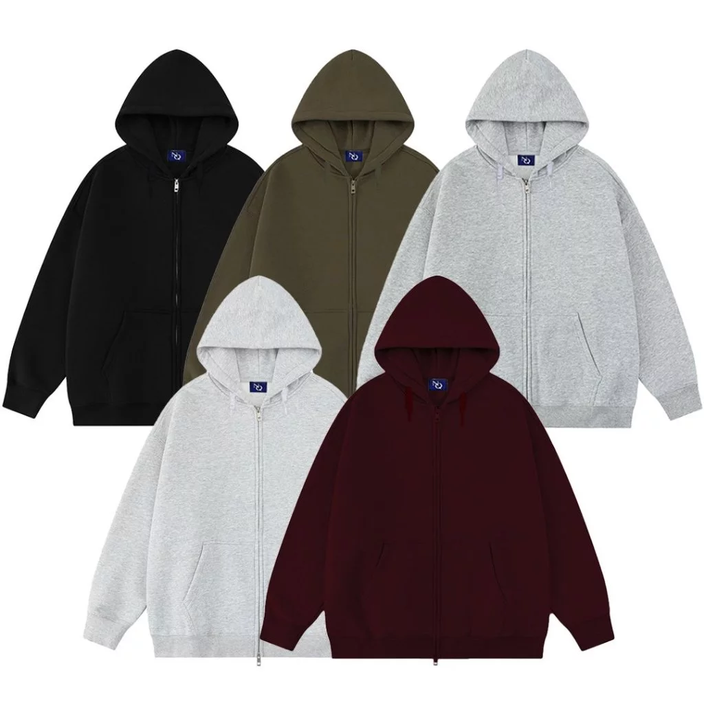 Áo Khoác Nỉ Hoodie Zip Trơn Bông Và Chân Cua Form Rộng Nam Nữ Unisex by MODA