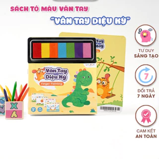 Sách tô màu - Vân tay diệu kỳ - Finger paiting ( gồm 41 trang kèm sẵn 7 màu )