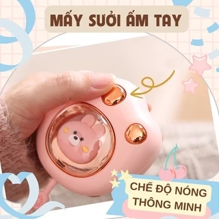 Máy sưởi ấm mini cầm tay đa năng hình chân mèo Pin sạc 2400Mah 4 tiếng sử dụng - Máy massage sưởi ấm tay nhỏ gọn