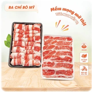 🥩 Ba Rọi Bò Mỹ, Thịt Bò Ba Chỉ Excel Mỹ (Nướng, Nhúng Lẩu) - Khay 500g - Ship Hỏa Tốc HCM