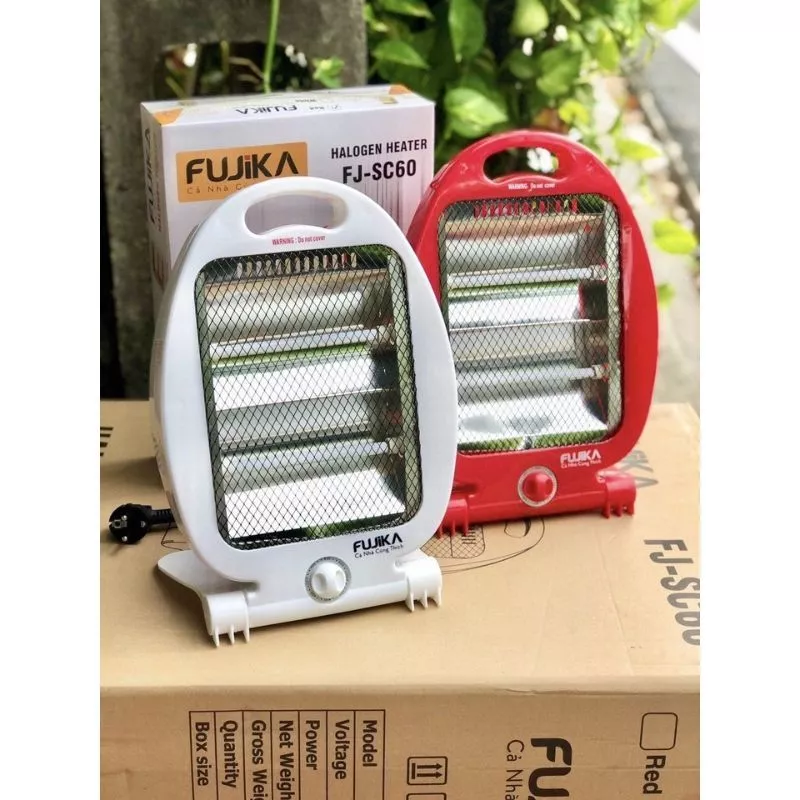 Máy sưởi - Đèn sưởi Fujika FJ-60A 2 có tấm lưới cách nhiệt an toàn, chế độ tự ngắt đổ,thân thiện với môi trường