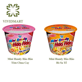 [LY LẺ]-ACECOOK- Mì ly mini Handy Hảo Hảo 2vị: Tôm Chua Cay, Bò Sa Tế (47-53g/ly) Mì Ly Mini Hảo Hảo mini Handy ly