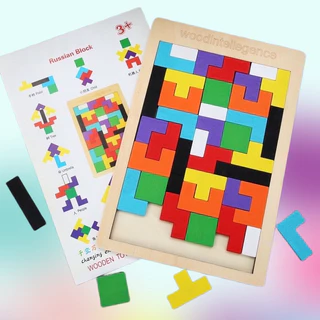 Đồ chơi xếp gạch - Xếp hình thông minh cho bé. Bảng ghép Tetris Montessori kích thích tư duy sáng tạo trẻ em