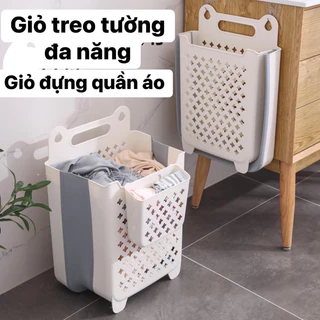 Giỏ Đựng Quần Áo Có Thể Gấp gọn , Giỏ đa năng Treo Tường Nhà Tắm