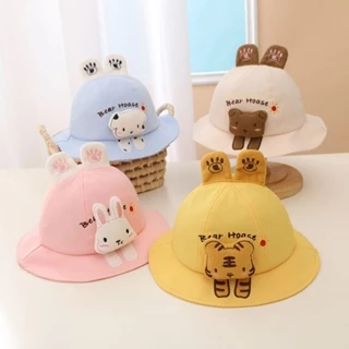 MŨ Nón Bucket có vành hình thú dễ thương cho bé trai bé gái 1 - 4 tuổi Xinh Xắn