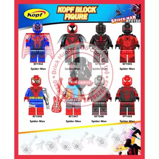 KF6188 Marvel super heroes minifigures Spider-man in Spiderverse mô hình lắp ráp các nhân vật người nhện đa vũ trụ