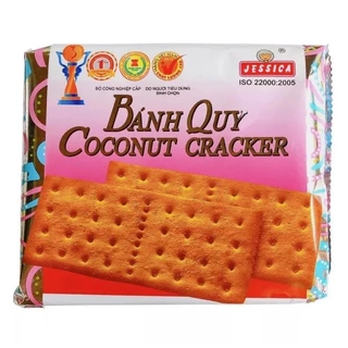 Bánh Quy Coconut Cracker Jessica Bạc Vuông gói 178gam