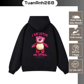 Áo Hoodie Gấu LOTSO Chất Liệu Nỉ Bông Hình In Sắc Nét, Áo Hoodie Unisex Nam Nữ