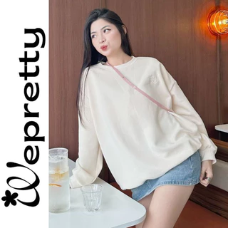 Áo sweater nỉ ép hàn nam nữ thời trang form rộng Wepretty Clothes