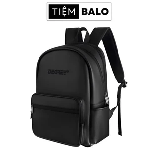 Balo DG Double Leather Backpack Chất Da Simili Trượt Nước Đựng Vừa Laptop 15,6 Inch Cặp Da Đi Học Màu Đen Thời Trang