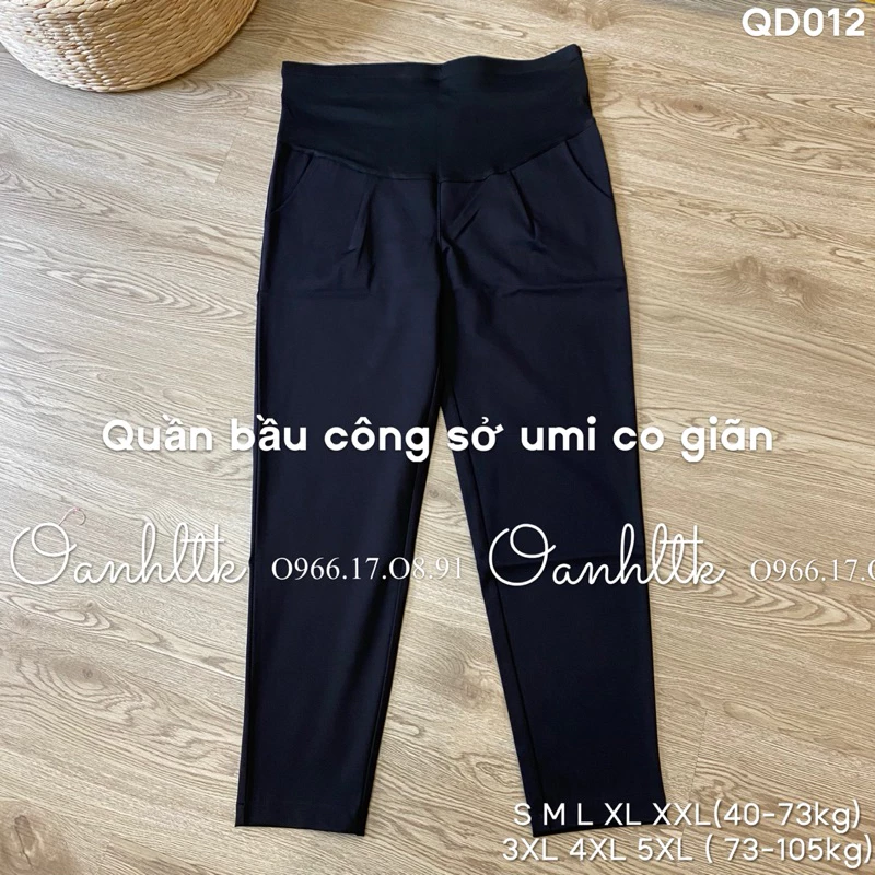 Có sẵn bigsize 40-110kg Quần bầu công sở - Quần baggy bầu 2 ly chất umi hàn co giãn thoải mái tới sinh