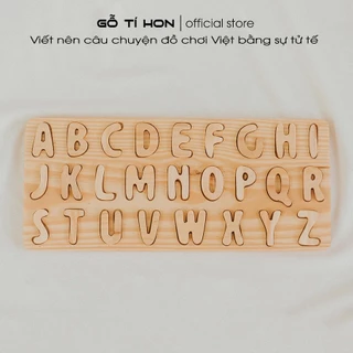 Bảng Gỗ Xếp Chữ Cái ABC, Bảng Học 26 Chữ Cái, Giáo Cụ Montessori, Đồ Chơi Giáo Dục Phát Triển Trí Thông Minh