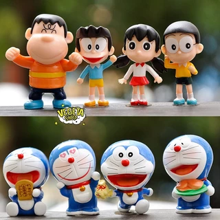 Mô hình Doraemon - Trọn bộ 8 Mô hình: Nobita Jaian Suneo Shizuka Doraemon - Nobita Chaien Xeko Xuka Doremon - Cao 5~7cm