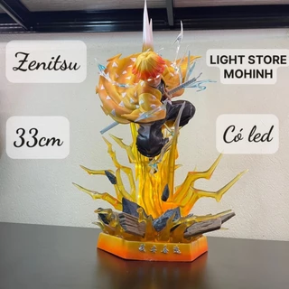 [33CM] MÔ HÌNH NHÂN VẬT ZENITSU TRONG ANIME, SƯU TẦM TRANG TRÍ DECOR, CÓ LED KÈM HIỆU ỨNG BASE, BỘ QUÀ TẶNG, LIGHT STORE