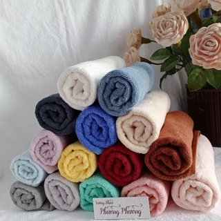 COMBO 10 khăn gội đầu, quấn tóc 35x80 Cotton xuất dư, mềm mại, nhanh khô, không phai màu, thấm hút tốt