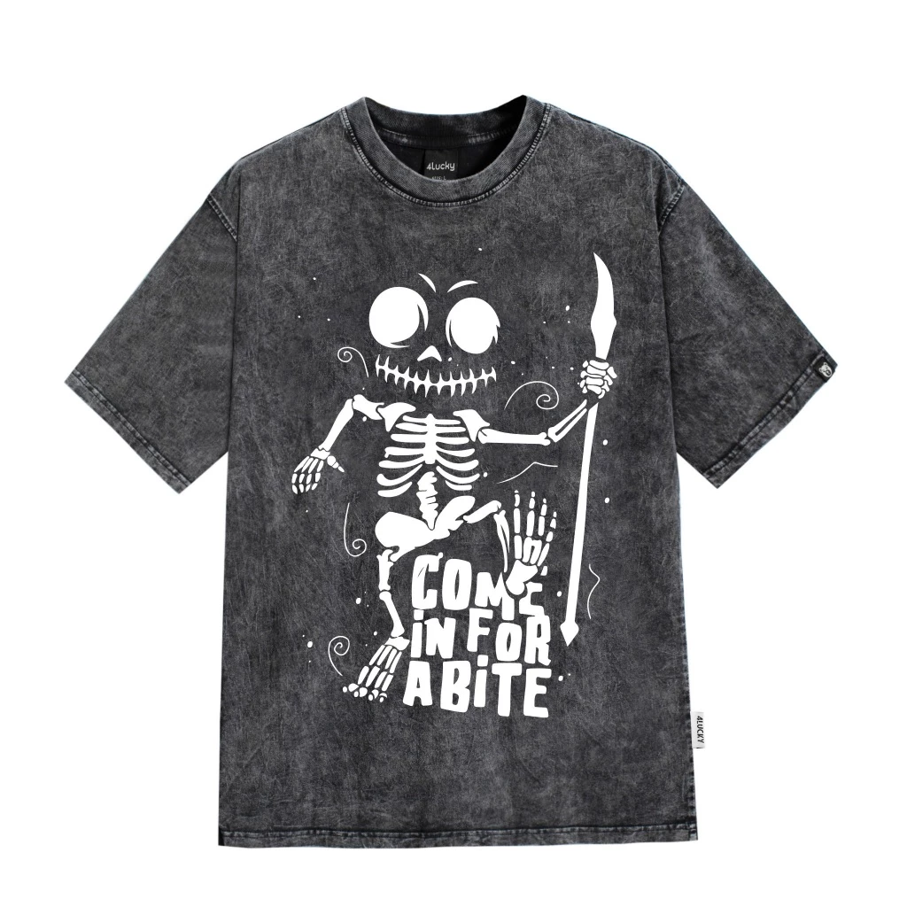 Áo Phông Rộng Nam Nữ SKULL 4LUCKY 6037 - Tay Lỡ Form Rộng Oversize Streetwear
