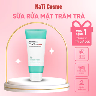 Sữa Rửa Mặt Tràm Trà BRING GREEN Sạch Bã Nhờn Thu Nhỏ Lỗ Chân Lông Giảm Mụn Cấp Ẩm 150ml