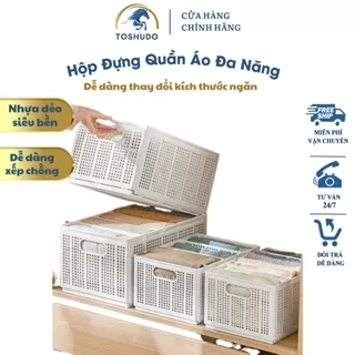 Hộp Đựng Quần Áo Chia Ngăn Toshudo, Hộp Nhựa Đựng Đồ Lót, Khăn, Tất Vớ Gấp Gọn Đa Năng Tiện Lợi