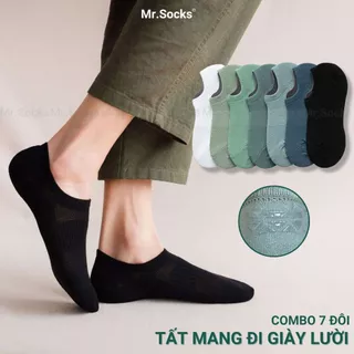 Combo 7 đôi tất đi giày lười nam Mr.Socks chất liệu cotton êm mềm mịn mát, thấm hút mồ hôi - HAI-MIA-1401-CB7