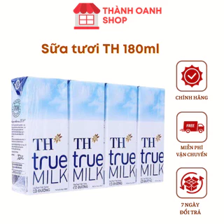 Sữa Tươi TH TRUE MILK ít đường vị cam vị dâu Lốc 4 hộp sữa tươi 180ml - Thành Oanh Shop