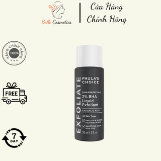 Dung dịch tẩy da chết Paula's Choice 2% BHA 30ml phù hợp với mọi loại da, thu nhỏ lỗ chân lông Belle Cosmetics