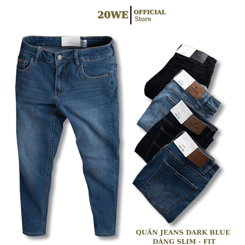 Quần Jeans nam 20WE dáng basic Slim Co Giãn Tốt,  Không Bai Xù, Bền Màu, Phom Trẻ Trung EABJ012