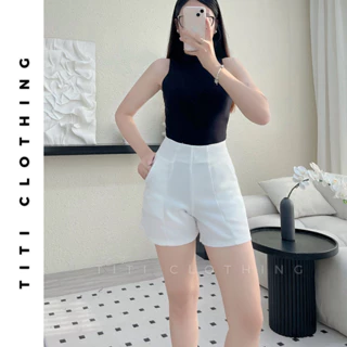 Quần short cạp cao khóa sau TITI Mã Short 369