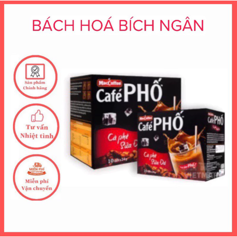 Hộp Cafe sữa phố “maccoffee “ hộp 10gói