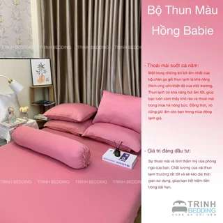 Bộ Ga Gối Thun Cotton 4 Món Nằm Mát Mịn TrinhBedding