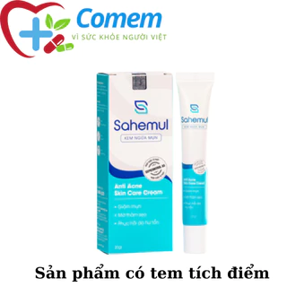 Tuýp kem ngừa mụn Sahemul 20gr - Dùng cho mụn viêm, mụn bọc, mụn mủ, mụn trứng cá và thâm mụn