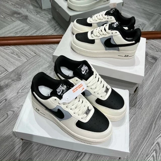 Giày_Nike Air Force 1 Mũi Đen - Giày_Nike AF1 Cream Black Nam Nữ Phiên Bản Classic Mới Nhất 2023