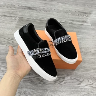 Giày Slipon Amiri Nhung Vạch Da Xích Siêu Chất