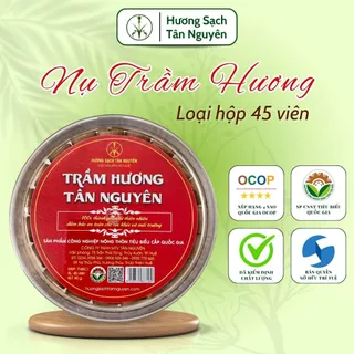 Nụ trầm hương Tân Nguyên, trầm hương xông nhà, nụ trầm sạch hộp 45 viên mùi hương dịu nhẹ tẩy uế