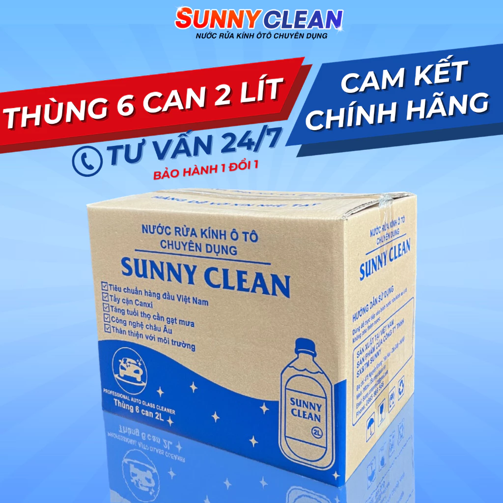"[Thùng 6 Can 2 Lít] Nước Rửa Kính Ô Tô SunnyClean Chính Hãng" đang được đối chiếu cho người mua tại Việt Nam