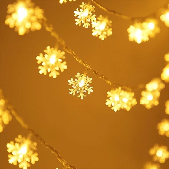 Sét 5 Đèn Bông Tuyết 4m Trang Trí Cây Thông Noel, Tết, Ban Công Ngoài Trời Chống Thấm Nước