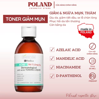 Toner cho da dầu mụn giúp làm sạch sâu & dịu da, giảm mụn, kiềm dầu nhờn Bielenda Dr Medica 250ml