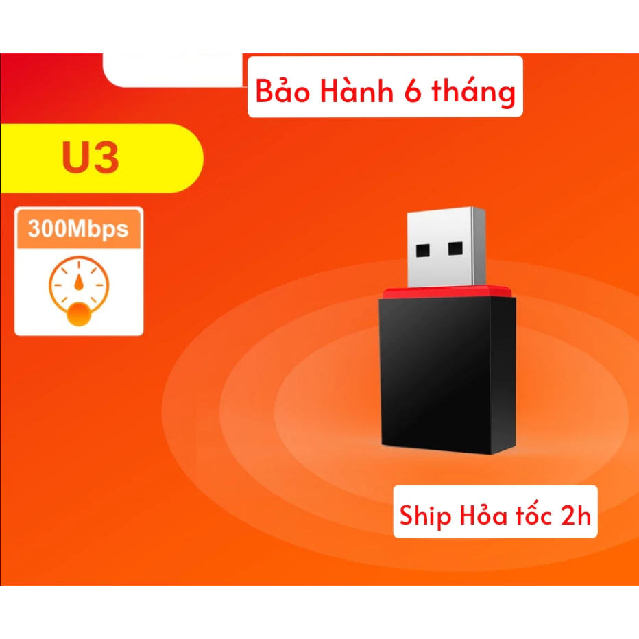 USB WiFi Tenda U3 300Mbps, Thu sóng WiFi cho Laptop PC máy bàn, làm việc văn phòng lướt web